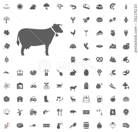 Cow icon. Agriculture and Farm Vector Icons Set. Cow icon. Agriculture and Farm Vector Icons Set. 38229210