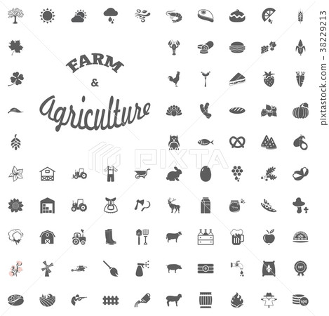 Agriculture and Farm letter text Vector Icons Set. Agriculture and Farm letter text Vector Icons Set. 38229213