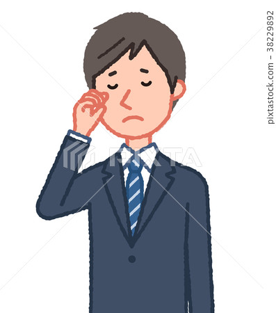 Men rubbing eyes Men rubbing eyes 38229892