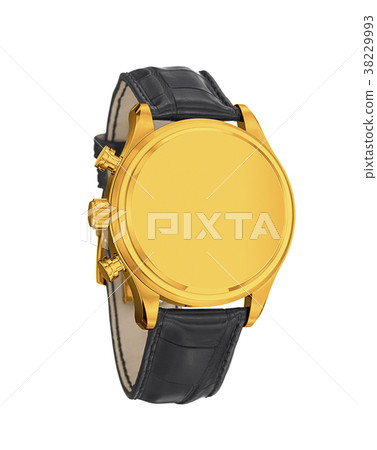 Men's luxury gold wrist watch isolated 38229993