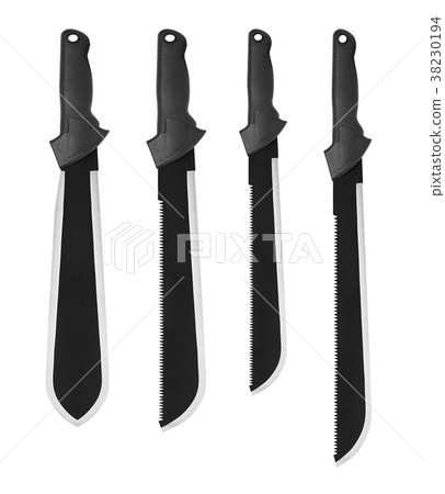 Set of several hunting knives isolated 38230194