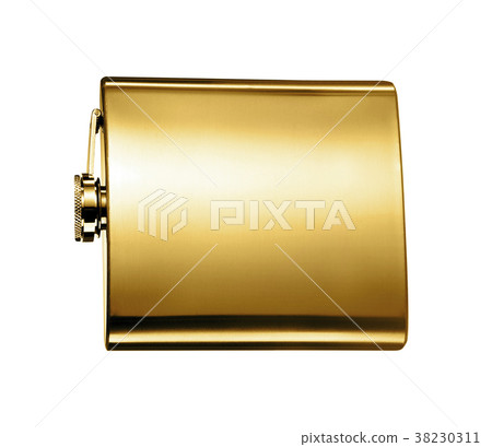 Stainless hip flask isolated 38230311