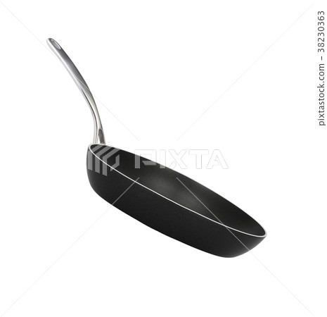 black frying pan isolated 38230363