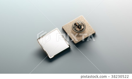 Blank white gold lapel badge mock up, front  38230522