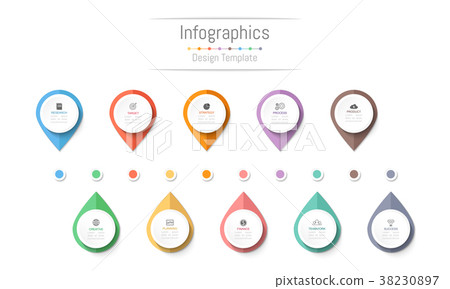 Infographic design elements with 10 options. - Stock Illustration ...