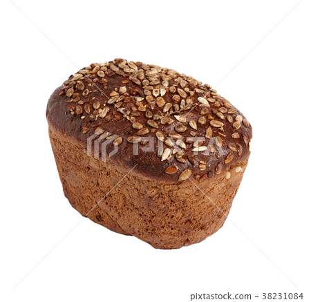 bread with whole grain and seeds isolated on white 38231084
