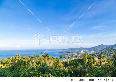 Three tropical white sandy beaches with turquoise clear water an 38231325