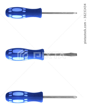 Blue Screwdrivers isolated on white Blue Screwdrivers isolated on white 38231434