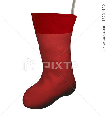 Santa's red stocking isolated on white Santa's red stocking isolated on white 38231460