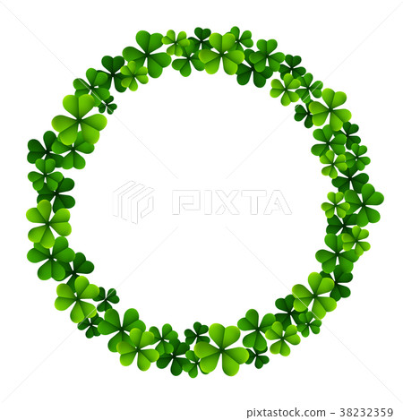Circle frame with clover leaves for St. Patrick's  38232359