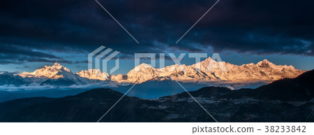 The peak of the Meili mountains at sunrise The peak of the Meili mountains at sunrise 38233842