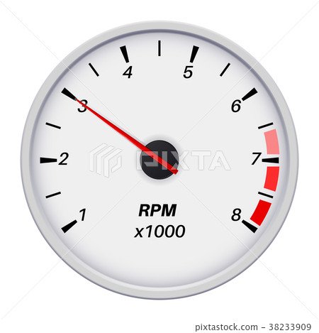 Tachometer. Car dashboard white gauge. White Tachometer. Car dashboard white gauge. White 38233909
