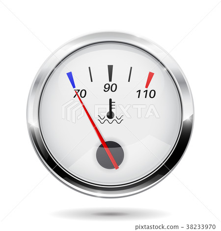 Temperature gauge. Round gauge with chrome frame Temperature gauge. Round gauge with chrome frame 38233970