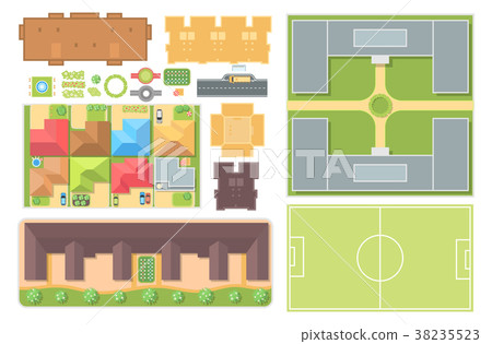 Cityscape elements - set of modern vector objects 38235523