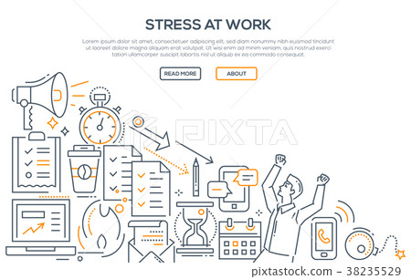 Stress at work - modern line design style Stress at work - modern line design style 38235529