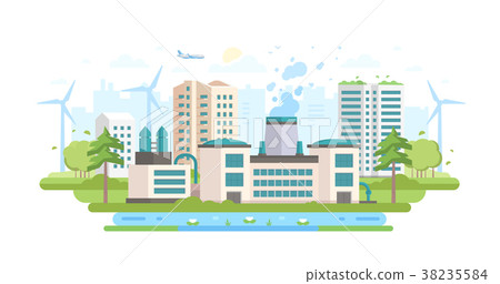 Eco-friendly industry - modern flat design style 38235584