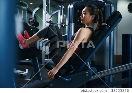 Gym leg press machine woman Gym leg press machine woman 38235826