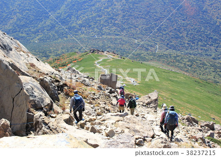 Mt. Hayaike登山者和Yakushidake Mt. Hayaike登山者和Yakushidake 38237215
