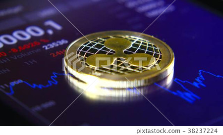 Gold coins of the ripple on the background of a Gold coins of the ripple on the background of a 38237224