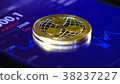 Gold coins of the ripple on the background of a 38237227