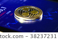 Gold coins of the ripple on the background of a 38237231