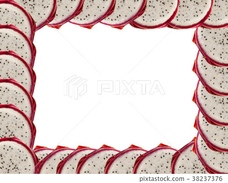 Frame dragon fruit slice round white pulp 38237376