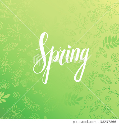 Design banner with spring is here logo 38237866