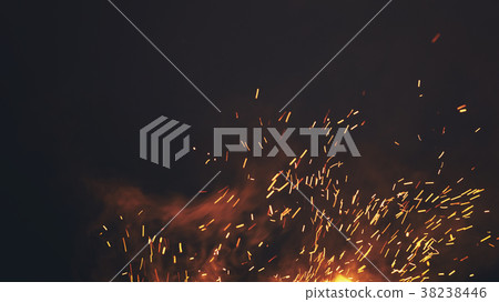 bonfire spark in the dark sky in night bonfire spark in the dark sky in night 38238446