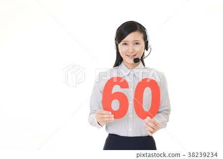 A smiling operator with numbers A smiling operator with numbers 38239234