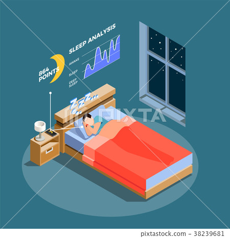 Sleep Analysis Isometric Composition 38239681