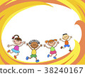 happy children run on the banner vector template 38240167