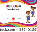 Kids Diploma certificate background design 38240189