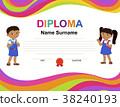 Kids Diploma certificate background design 38240193