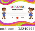 Kids Diploma certificate background design 38240194