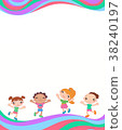 happy children run on the banner vector template 38240197