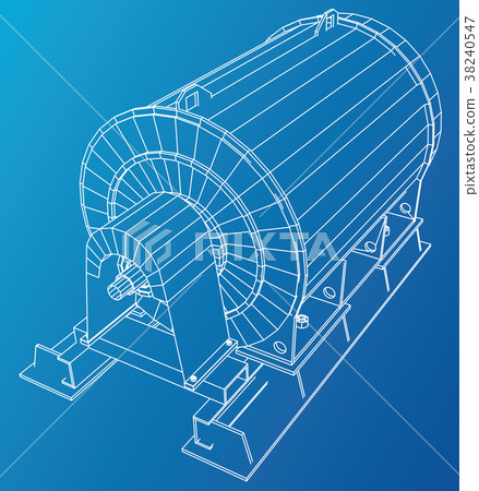 Industrial equipment. Wire-frame. Vector EPS10 Industrial equipment. Wire-frame. Vector EPS10 38240547