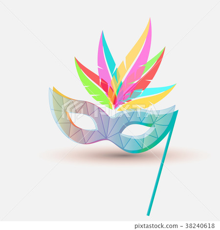 Carnival mask with a pattern of mosaic. Carnival mask with a pattern of mosaic. 38240618