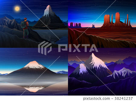 Mountain everest, matterhorn, Fuji with tourist 38241237