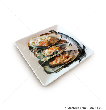 Baked Mussels with Cheese and Garlic Baked Mussels with Cheese and Garlic 38241345
