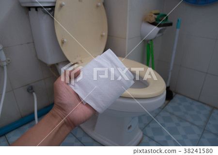 tissue in my hand for clean feces tissue in my hand for clean feces 38241580