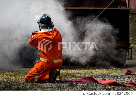 Fire fighters team training Fire fighters team training 38242004