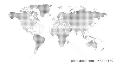 Vector dotted world map 38242179