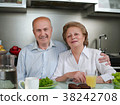 Positive loving aged coupel having breakfast,lunch 38242708