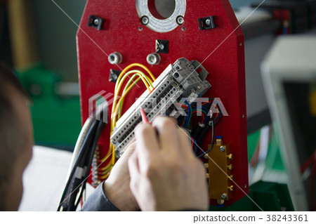 Work of electrician engineer - switching and 38243361