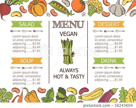 Vintage vegetarian menu 38243604