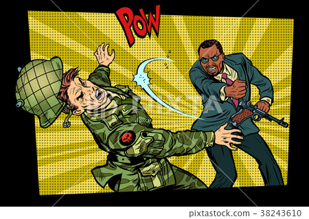 Civil beats invader military soldier 38243610