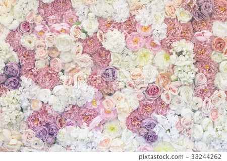 Flowers pastel background. Vintage effect, Wedding 38244262