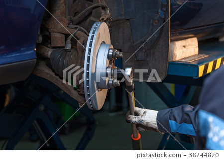 Disk brake repair in the car. Disk brake repair in the car. 38244820