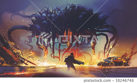 facing the alien creature facing the alien creature 38246748