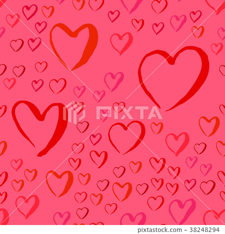 Drawn hearts seamless pattern for Valentines Day - Stock Illustration ...